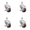 Service Caster 3.5 Inch SS Maroon Polyurethane Swivel 1/2 Inch Threaded Stem Caster Set Brake SCC SSTS20S3514-PPUB-MRN-TLB-121315-4 - alternate 1